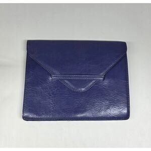 Alicia Klein Leather Clutch Envelope Wallet Purple Document Case 5x7